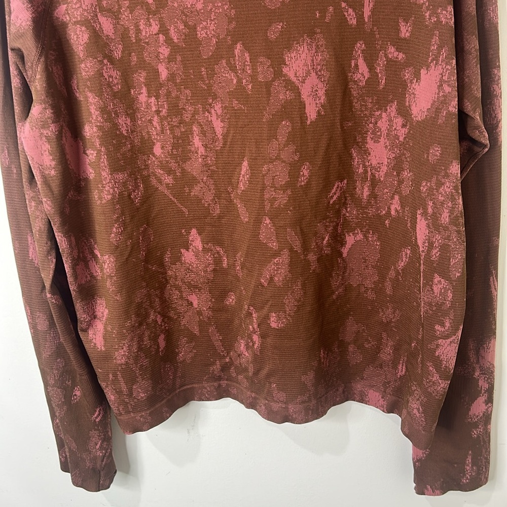 Lululemon Swiftly Tech Shirt 2.0 Shadow Bloom Roasted Brown/Brier Rose Size 16 - Picture 14 of 16